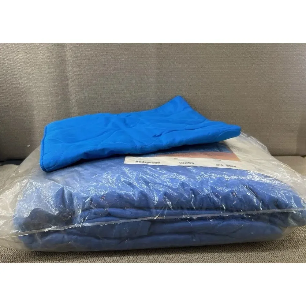 VTG Sears Quilted Bedspread Blue Twin 80”X 110” Made In USA Sutton Ensemble
